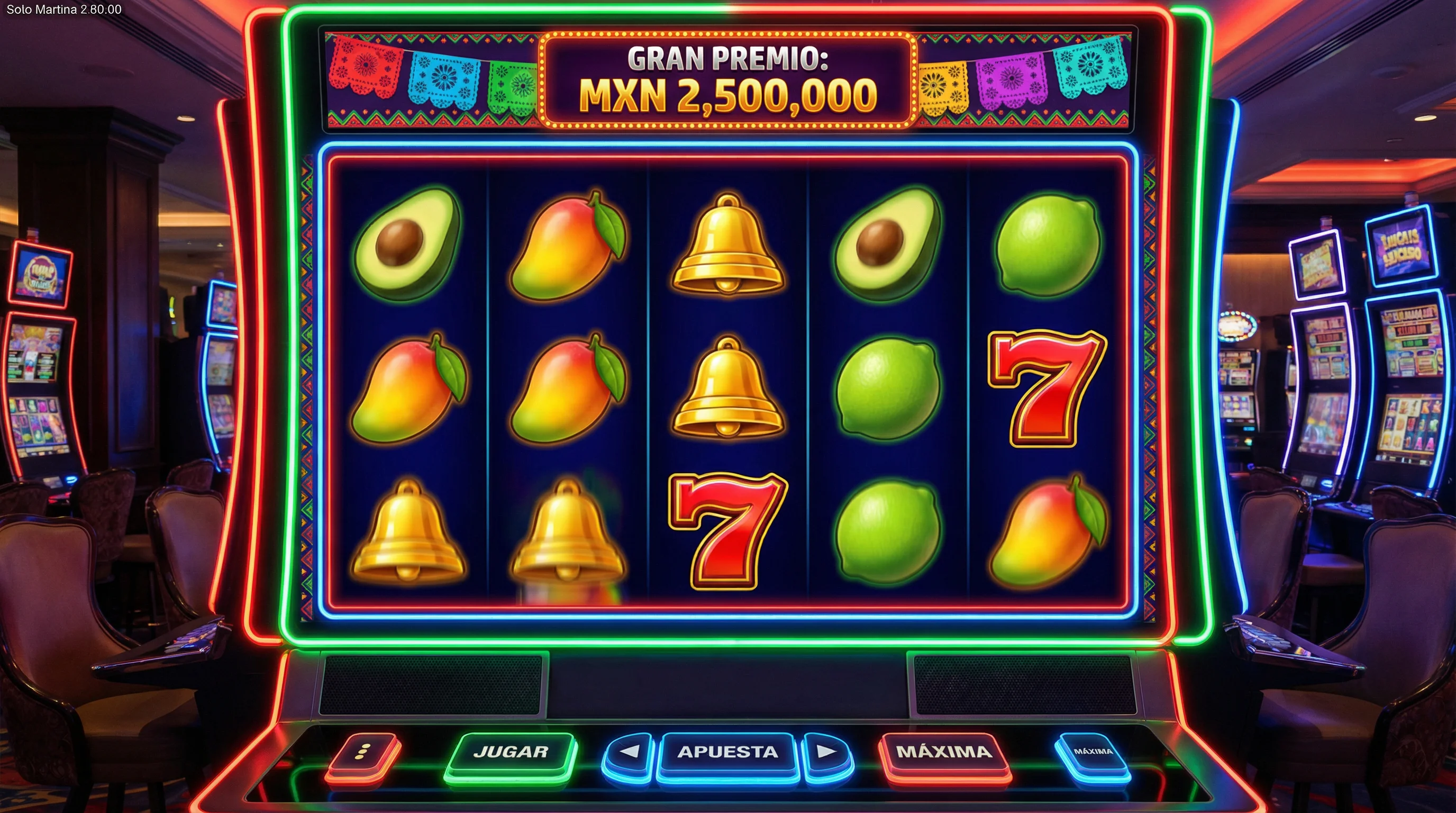 Tragamonedas con frutas y símbolos de la suerte en betway mx